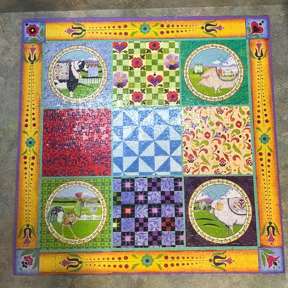 Jim‎ Shore Heartwood Creek 750 Pc Puzzle Quilt Farm Animals 2010 Great American